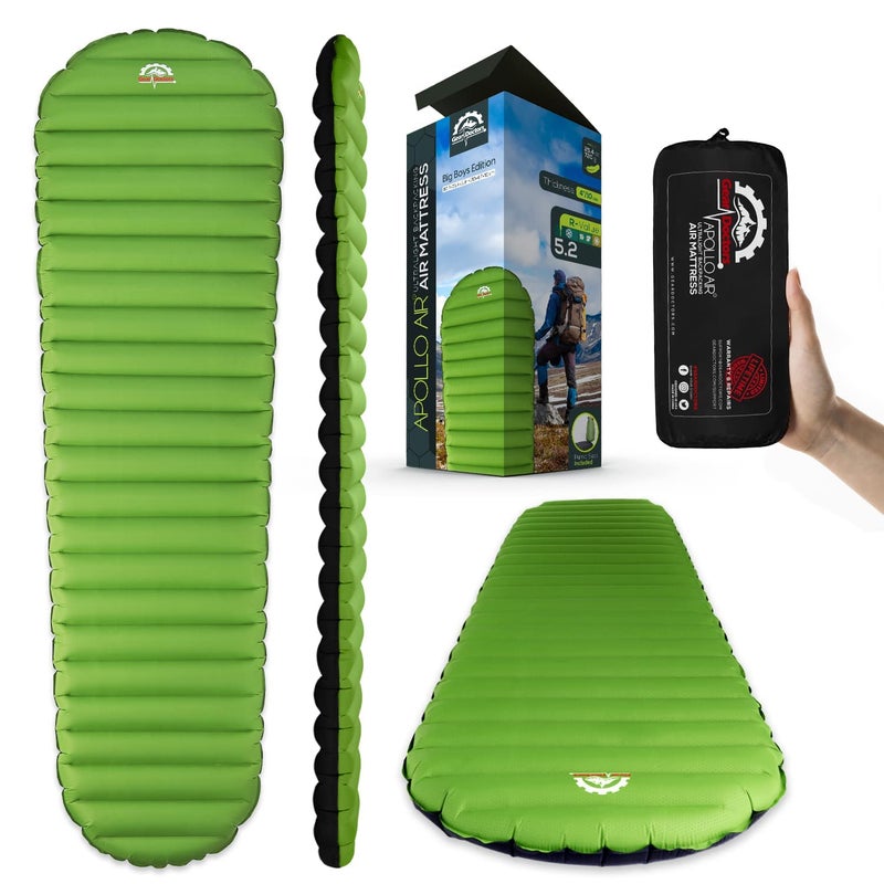 Gear Doctors ApolloAir 5.2 R-Value [17oz] Ultralight Insulated Inflatable Camping Sleeping Pad â€” Backpacking Sleeping Pad â€” Camping Mattress Compact Lightweight for Hikingâ€”Air Mattress for Backpacking - Image 1